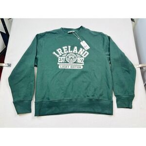 Traditional Craft Ireland Lucky Edition Green Sweatshirt Mens Large T5044-XL NWT